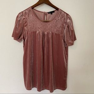 Gibson Velvet Babydoll Blouse
